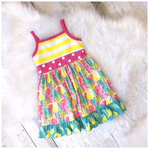 Watermelon Lemon Summer Dress