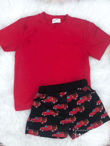 Firetruck Shirt & Short Set